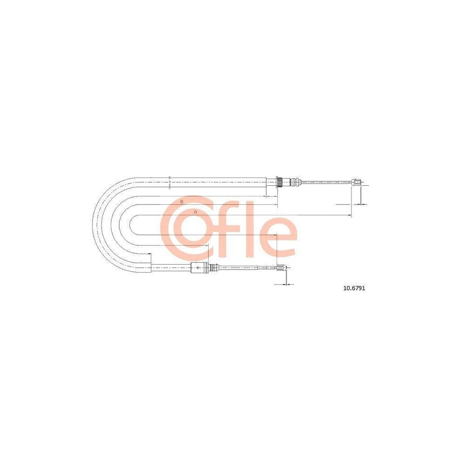 Cofle 10.6791 Hand Brake Cable For Renault Laguna