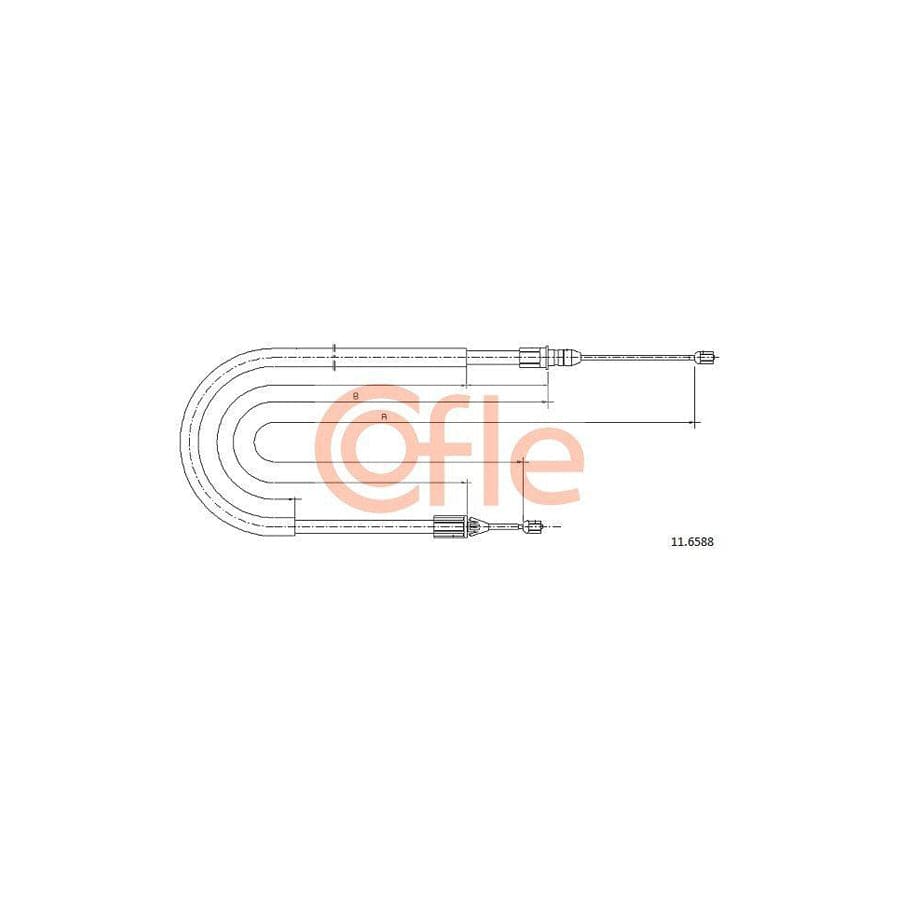 Cofle 11.6588 Hand Brake Cable For Renault Clio Ii Hatchback (Bb, Cb)