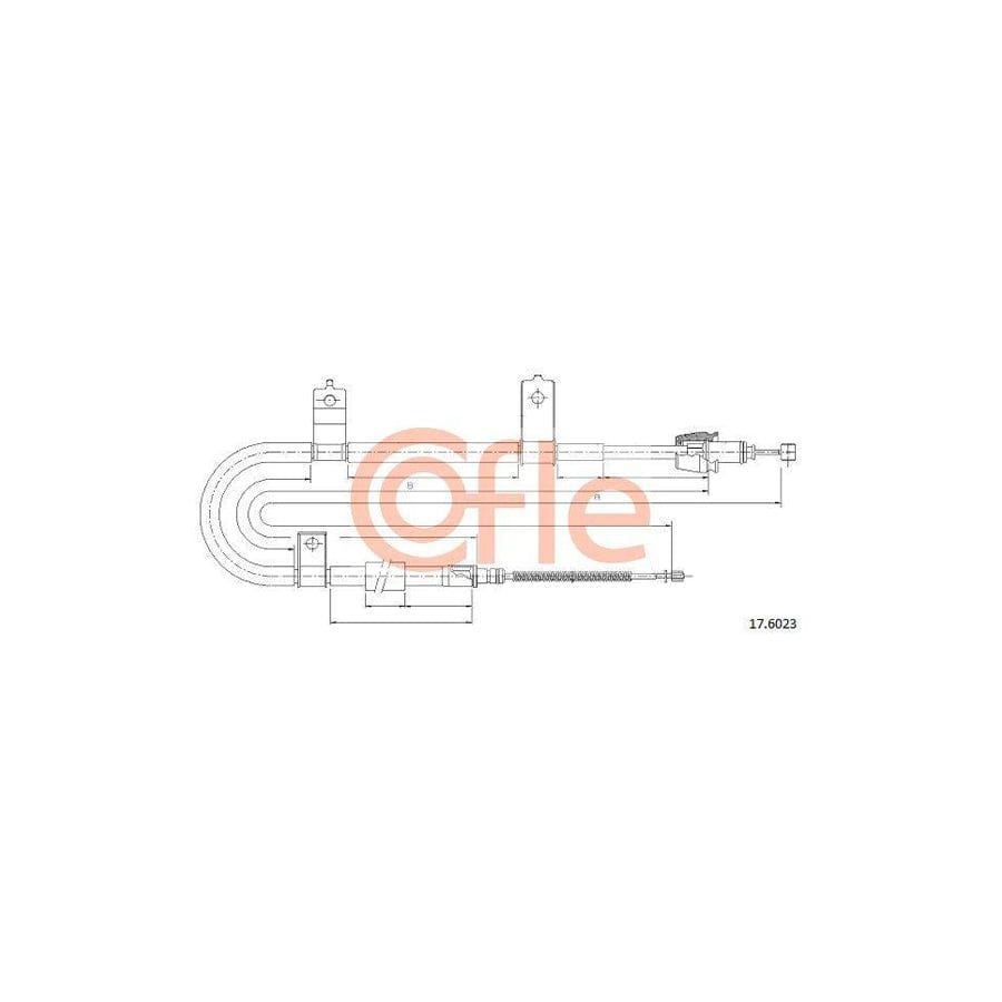 Cofle 92.17.6023 Hand Brake Cable For Kia Picanto I (Sa)