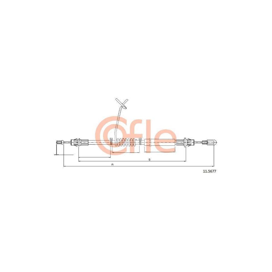 Cofle 92.11.5677 Hand Brake Cable For Ford Transit Mk6 Platform / Chassis (V347, V348)