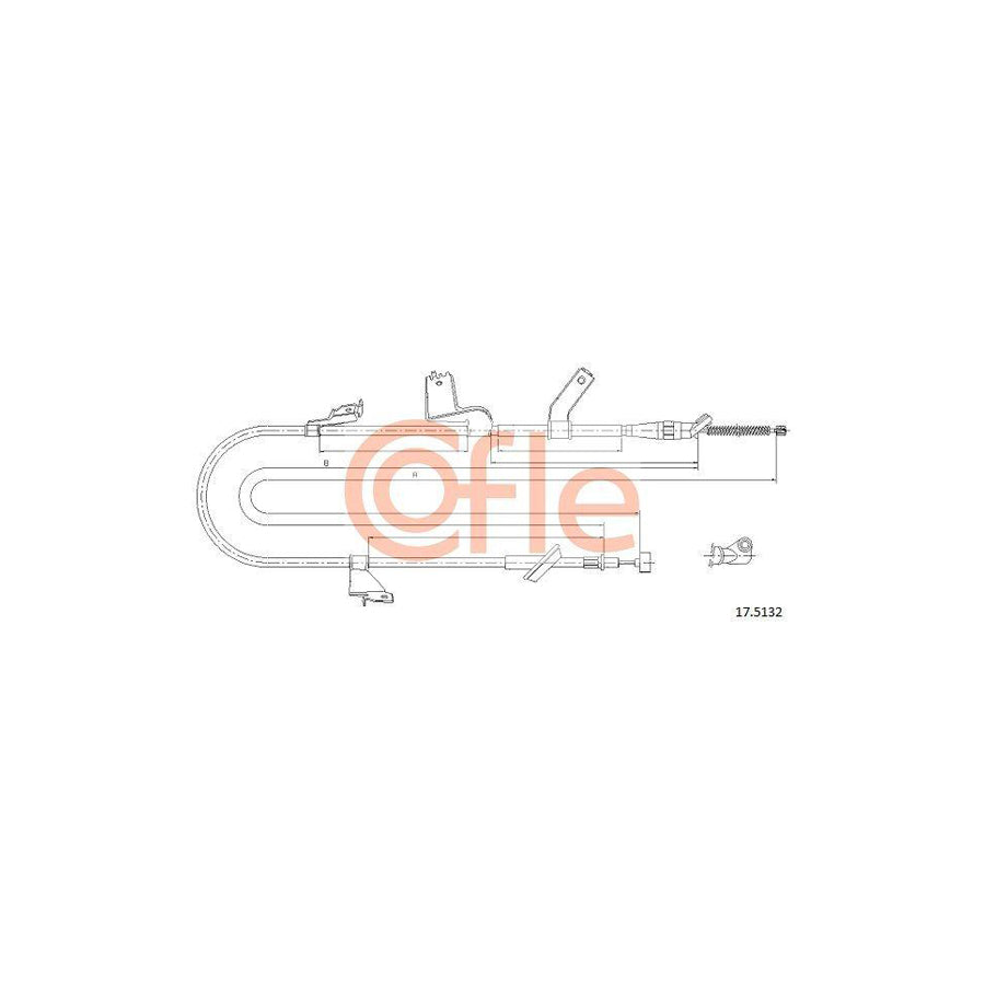 Cofle 92.17.5132 Hand Brake Cable For Suzuki Swift Iii Hatchback (Mz, Ez)