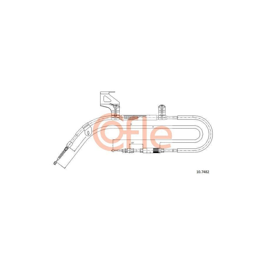 Cofle 92.10.7482 Hand Brake Cable For VW Passat