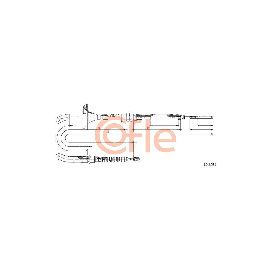 Cofle 10.8531 Hand Brake Cable For Saab 900