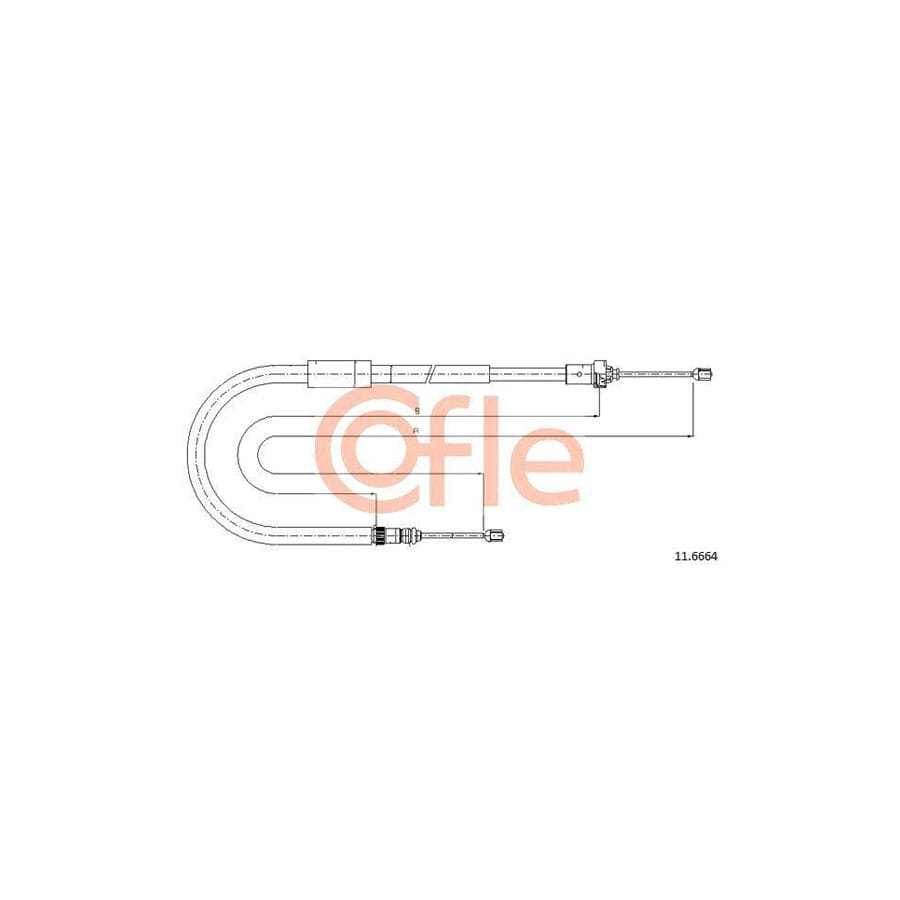 Cofle 11.6664 Hand Brake Cable For Renault Modus / Grand Modus (F, Jp)