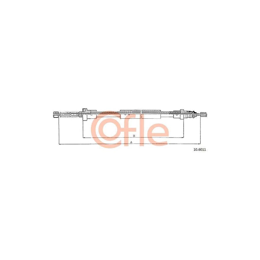 Cofle 92.10.6011 Hand Brake Cable For Peugeot 106