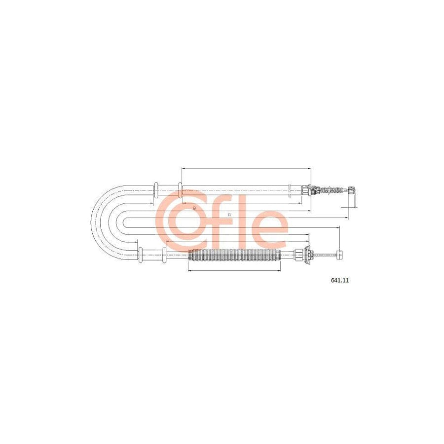 Cofle 92.641.11 Hand Brake Cable For Fiat Doblo