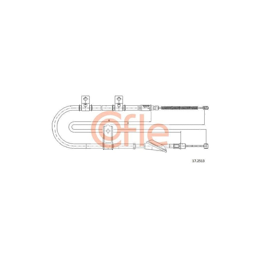 Cofle 17.2513 Hand Brake Cable For Hyundai Amica / Atoz (Mx)