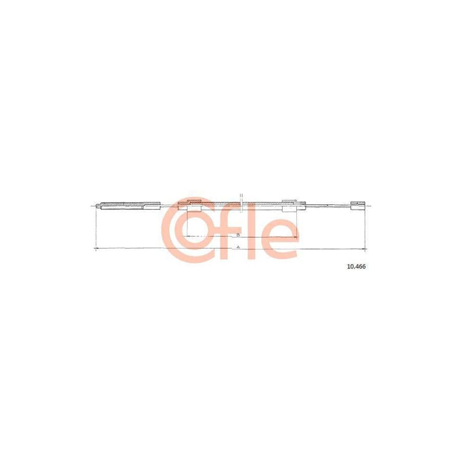 Cofle 92.10.466 Hand Brake Cable For Citroën 2Cv Saloon