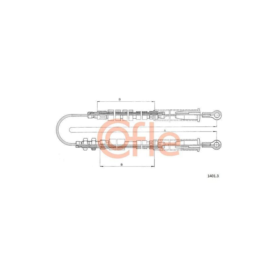 Cofle 92.1401.3 Hand Brake Cable For Fiat Cinquecento