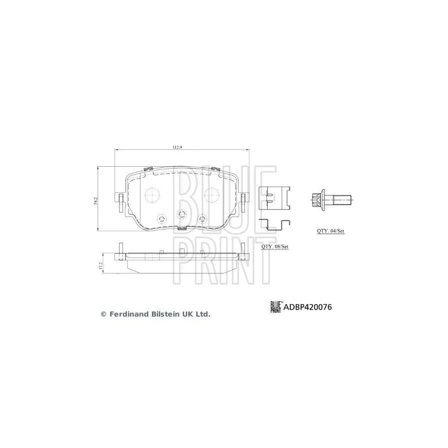 Blue Print ADBP420076 Brake Pad Set