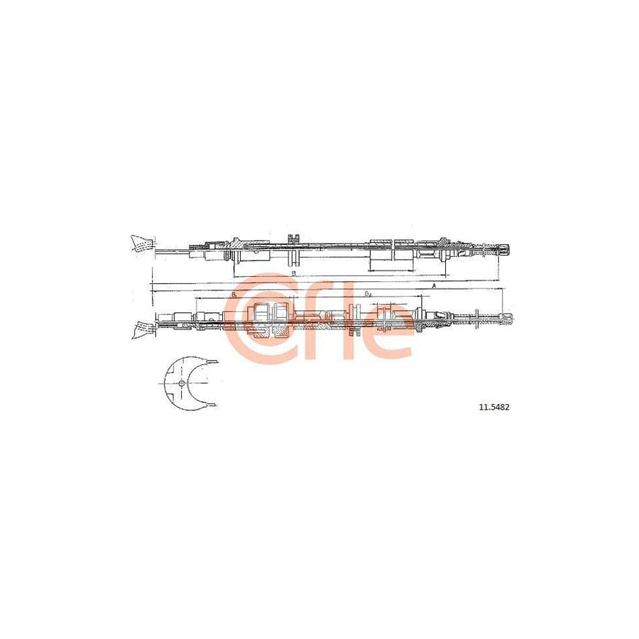 Cofle 92.11.5482 Hand Brake Cable For Ford Sierra