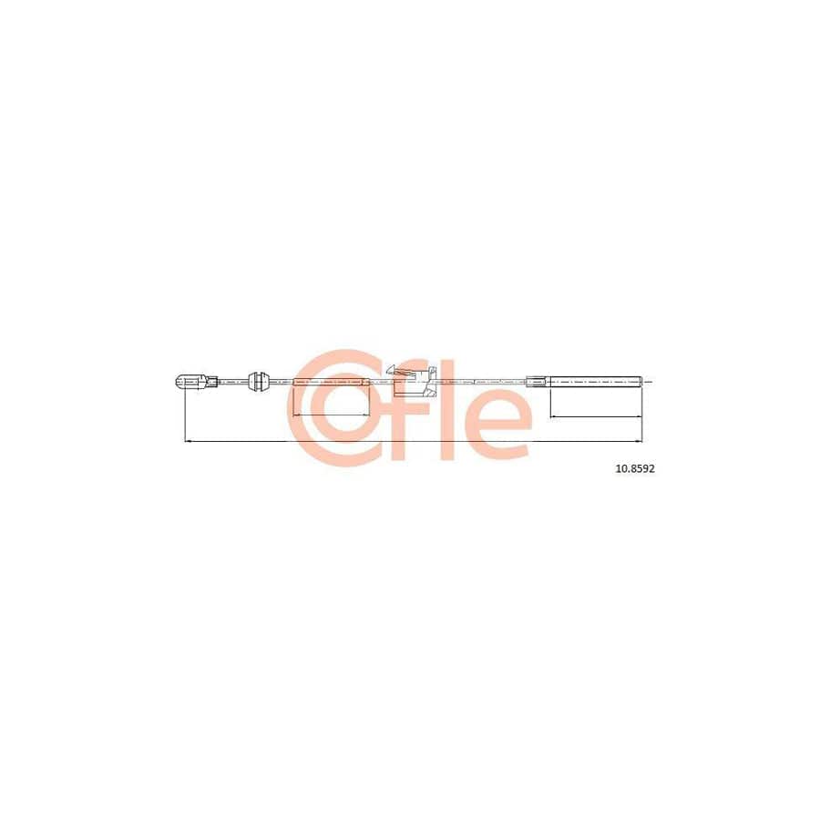 Cofle 10.8592 Hand Brake Cable For Saab 900