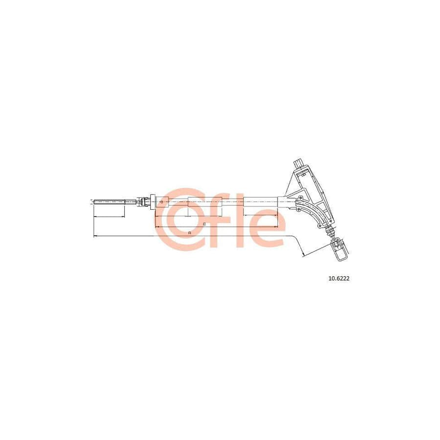 Cofle 92.10.6222 Hand Brake Cable For Peugeot 406