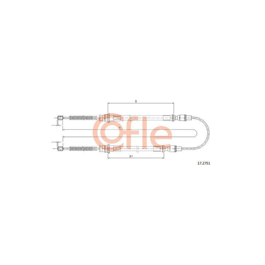 Cofle 17.2751 Hand Brake Cable For Subaru Justy I (Kad)