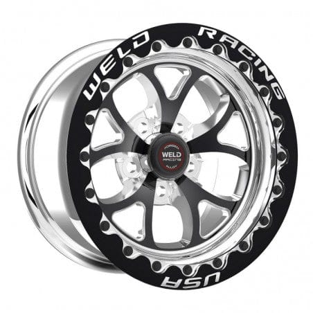 Weld 76HB7100W52F S76 Beadlock Wheel 17x10 5x115 ET-8 BS5.2 Black Center - Polished Shell