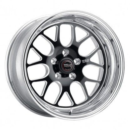 Weld 77LB-505B25A S77 Wheel 15x5 5x4.75 ET-13 BS2.5 Black Center - Polished Shell