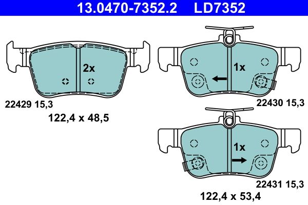 ATE 13.0470-7352.2 Brake Pad Set