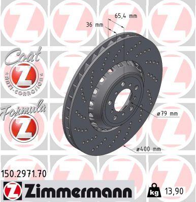 ZIMMERMANN 150.2971.70 400x36mm 2-Piece High-carbon Alloy Front Brake disc for BMW 2 Coupe (F22, F87) - Left